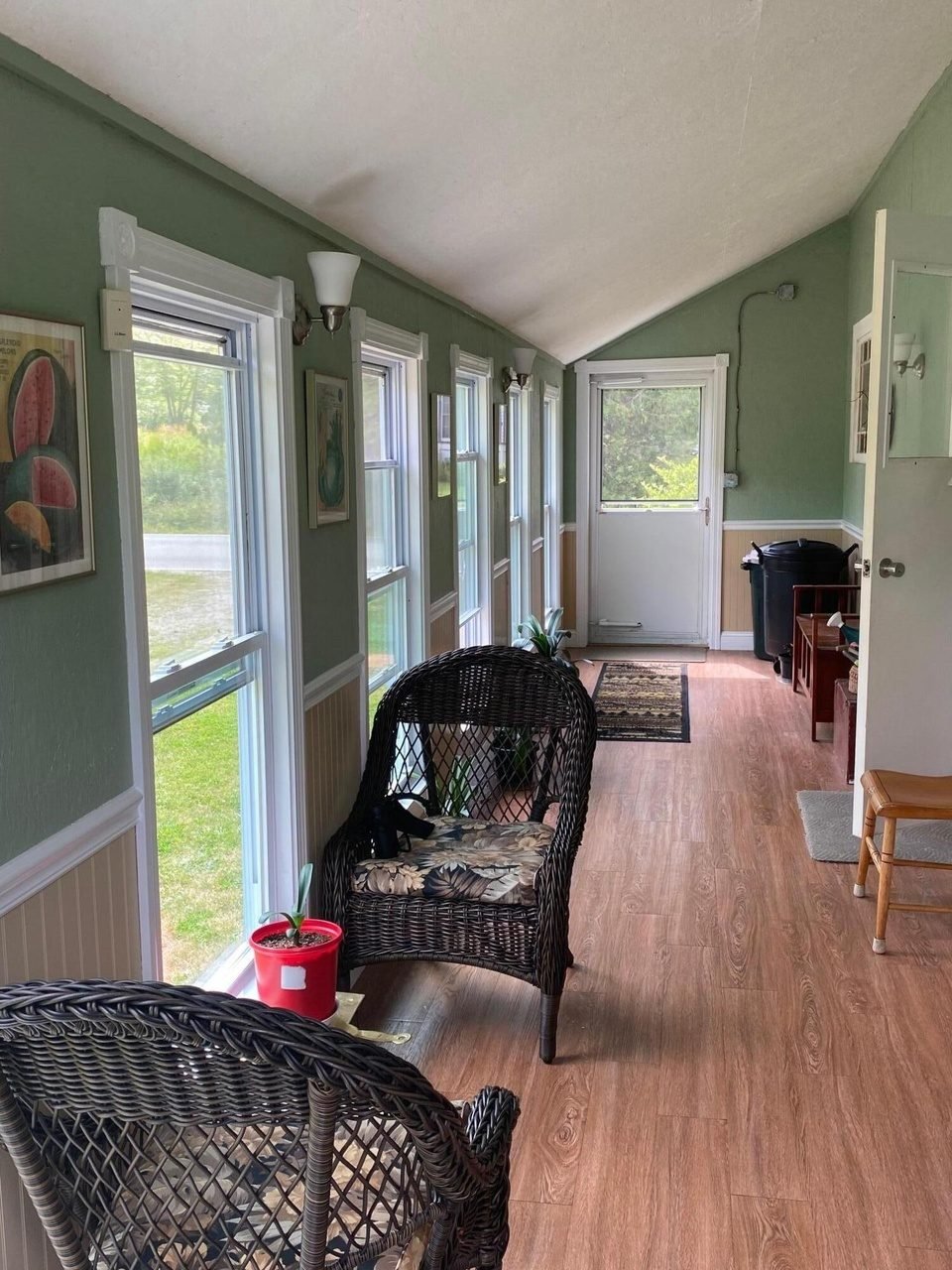 Sunroom looking toward the kitchen door