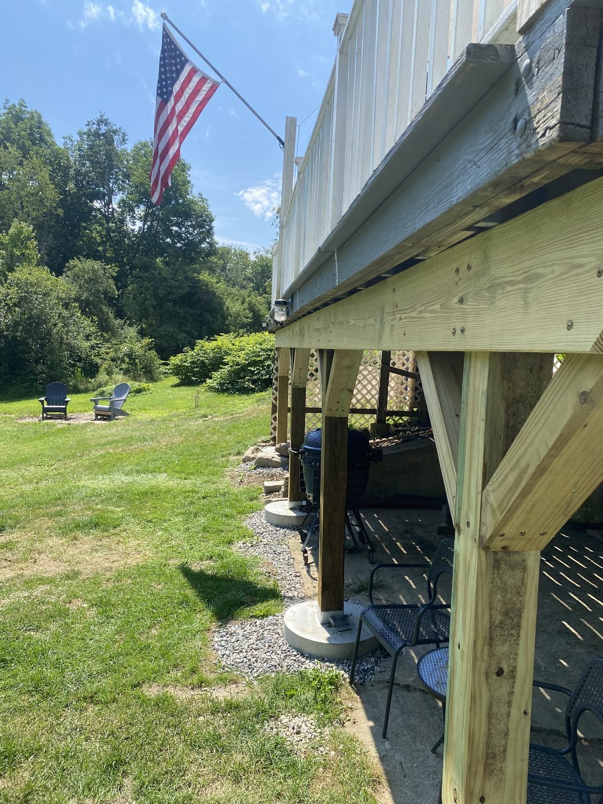 Covered space under the deck